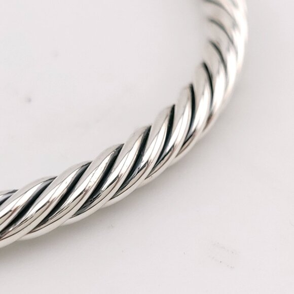 DAVID YURMAN Sterling Silver & 14k Gold Cable 4mm Flex Station 7 Inch Bracelet - Picture 12 of 13